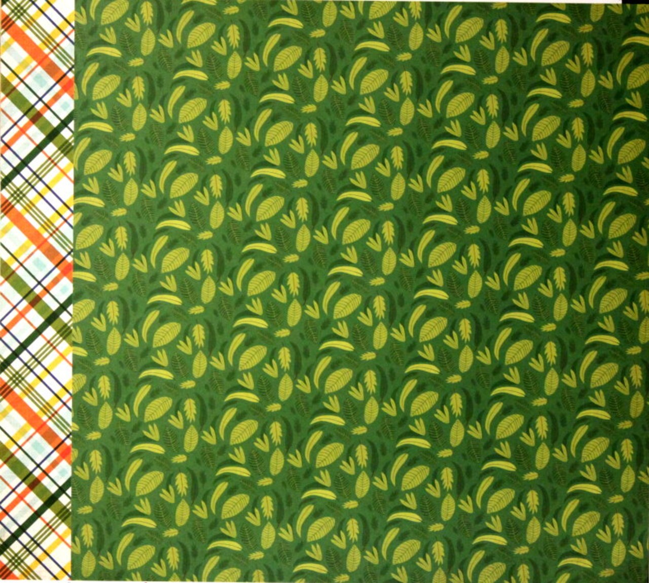 Echo Park 12 x 12 Jungle Safari Jungle Plaid Double-Sided Scrapbook Paper